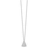 White Ice Sterling Silver Diamond Triangle Necklace with Extender